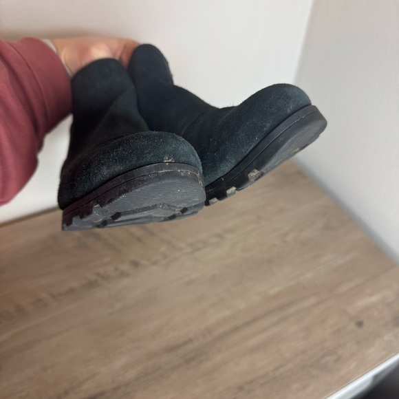 Sorel Youth Emelie Chelsea Booties Girl's Black Suede Rainbow Stars - Picture 8 of 10